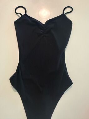 Black One-Piece Scoop Neck Body